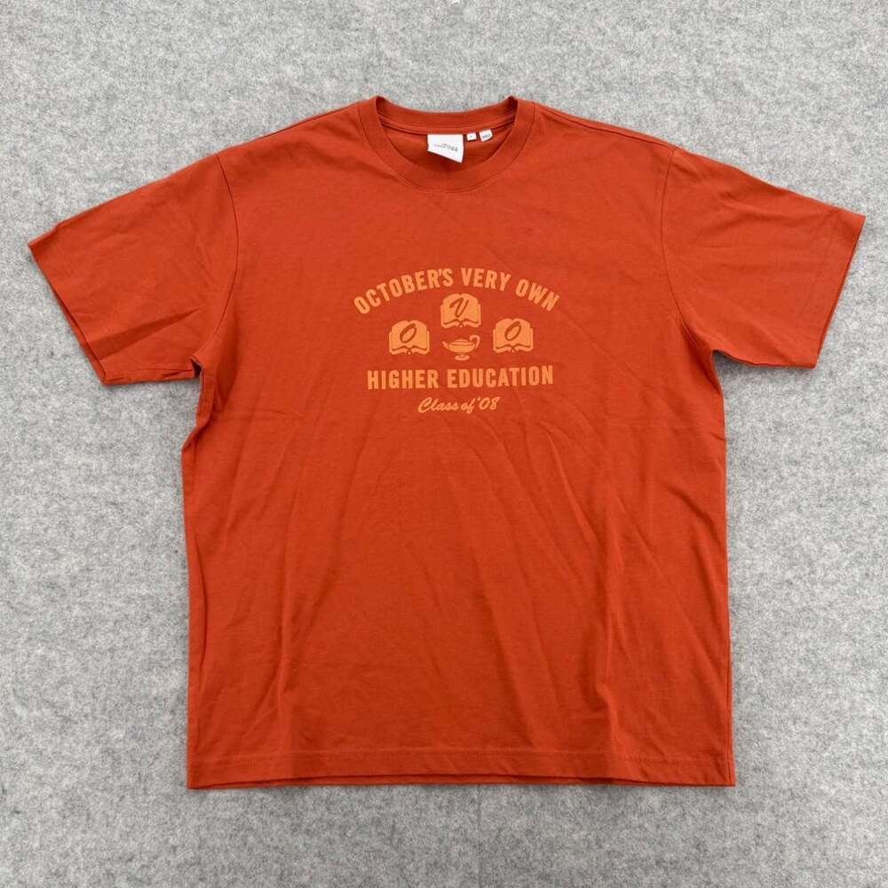 October's Very Own OVO Higher Education Rust Orange Short Sleeve T-Shirt LARGE